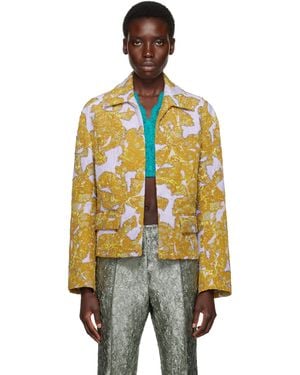 Dries Van Noten グリーン＆パープル ビーズ ジャケット - マルチカラー