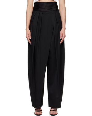Alaïa Tux Round Wool Trousers - Black