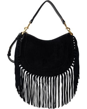 Isabel Marant Oskan Soft Zip Fringes Bag - Black