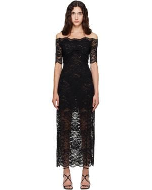 Rabanne Layered Lace Midi Dress - Black