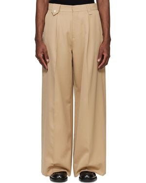 Simone Rocha Wide Leg Belt Loop Tab Trousers - Natural