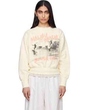 Anine Bing Off- Harry Shrunken Sweatshirt - Natural