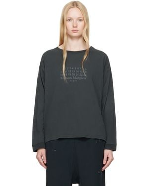 Maison Margiela ブラック Numerical Tシャツ