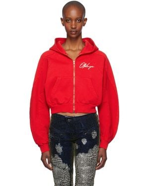 OTTOLINGER Multiline Zip Hoodie - Red