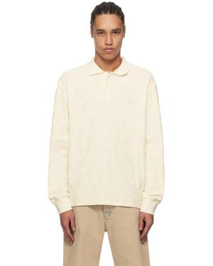 Soulland Off- Robert Plush Long Sleeve Polo - Natural