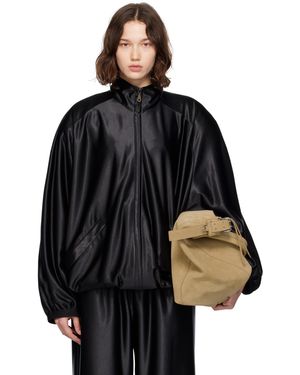 Marie Adam-Leenaerdt Blouson De Survêtement Noir En Satin