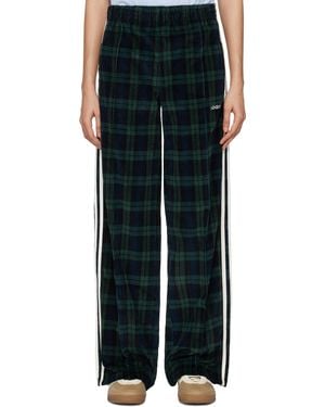 adidas Originals Corduroy Tartan Wide Leg Lounge Trousers - Black
