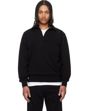 Les Tien French Terry Banded Polo - Black