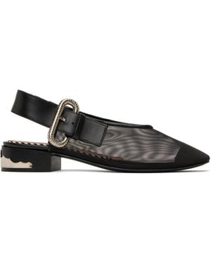 Toga Mesh & Leather Flats - Black