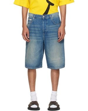 Moschino Logo Denim Shorts - Blue