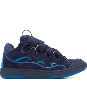 Lanvin Curb Felt Trainers - Blue