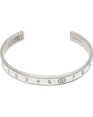 MM6 by Maison Martin Margiela シルバー＆ホワイト Numeric ブレスレット - ブラック