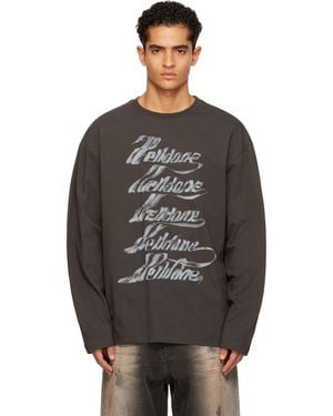we11done Se11Done Multi-Logo Long Sleeve T-Shirt - Black