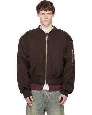 Entire studios Cropped Broad Bomber Jacket - Black