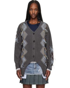 ANDERSSON BELL Gartered Argyle Cardigan - Black
