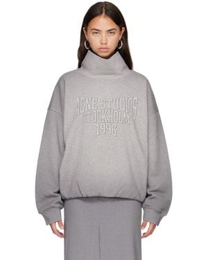 Acne Studios Fleece Logo Sweatshirt - Grey