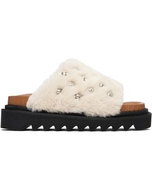 Toga Fur Concho Slippers - Black