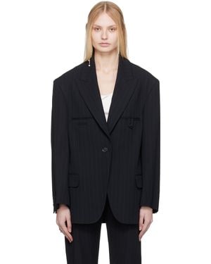 Acne Studios ネイビー シングルジャケット - ブラック