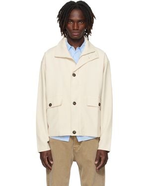 Commas Off- Textured Linen Rayon Jacket - Natural