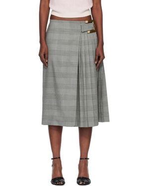 Balmain Prince Of Wales Jacquard Midi Skirt - Black