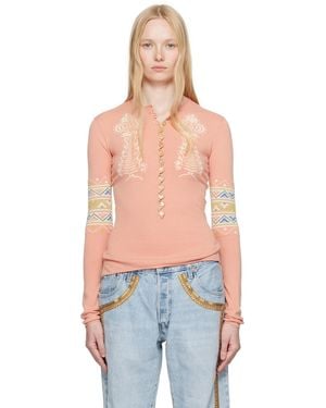 Conner Ives Sock Long Sleeve Henley - Blue