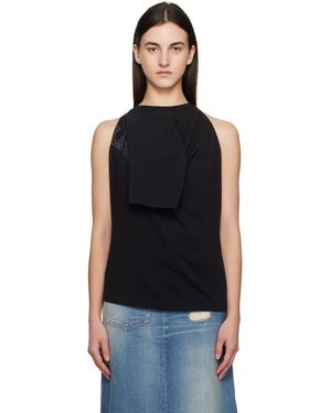 MM6 by Maison Margiela Dual Wear Varsity Printed T-Shirt - Black