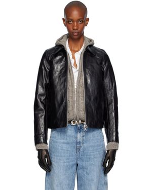 Our Legacy Vegetable-Tanned Crinkled Leather Jacket - Black