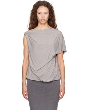 Entire studios Lycra Side Drape Top - Grey