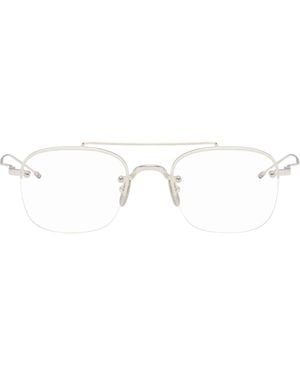 Thom Browne Titanium Semi-Rimless Pilot Glasses - Multicolor
