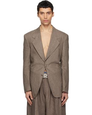 ERL 3 Button Tailored Blazer - Brown