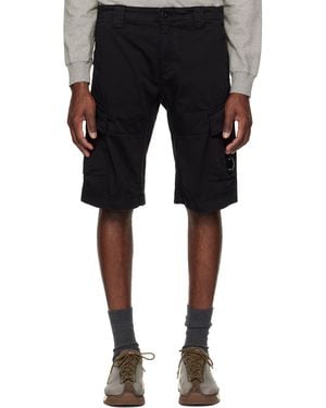 C.P. Company Stretch Sateen Cargo Lens Shorts - Black