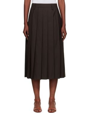 DUNST Pleats Midi Skirt - Black