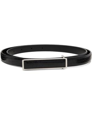 Tom Ford Soft Printed Croc Leather Insert Belt - Black