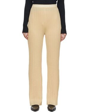 DRAE Rib Glitter Trousers - Natural