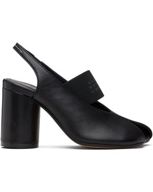 MM6 by Maison Margiela Anatomic Numeric Slingback Heels - Black