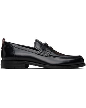 HUGO ブラック Rubber-Sole レザー ローファー