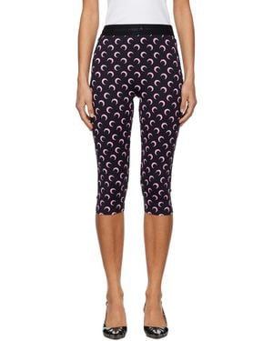 Marine Serre Recycled Moon Jersey Capri Leggings - Black