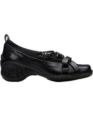Simone Rocha Embellished Bow Ballet Loafers - Black