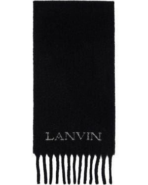 Lanvin Fringed Wool Scarf - Black