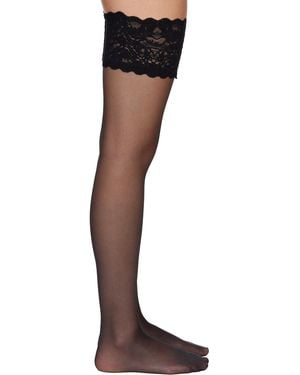 Wolford Satin Touch 20 Stay-up Stockings - Black