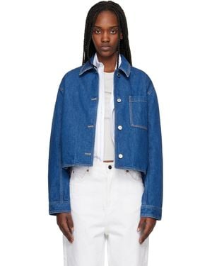 Maison Kitsuné Cropped Denim Jacket - Blue