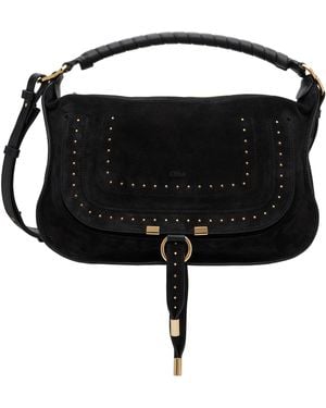 Chloé Marcie Suede Calfskin Bag - Black