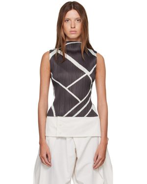 Pleats Please Issey Miyake Fold Line Top - Grey