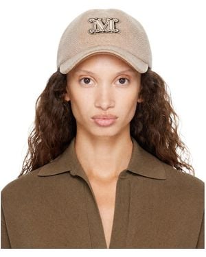 Max Mara Ordine Cashmere Drap Baseball Cap - Brown
