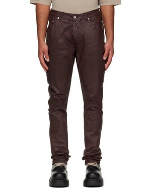 Rick Owens Burgundy Concordians Detroit Cut Jeans - Red