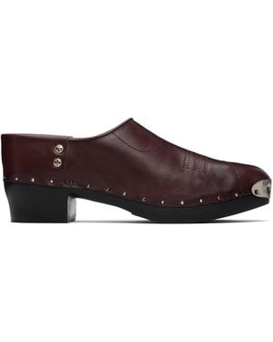 Enfants Riches Deprimes Burgundy Metal Hardware Clogs - Black