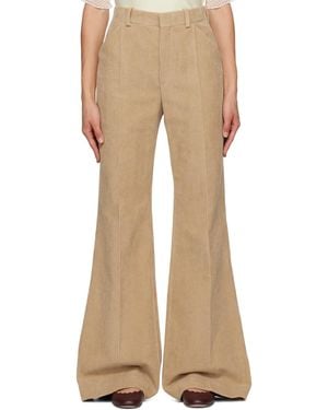 Chloé Beige Creased Trousers - Natural