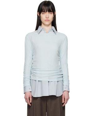 Amomento ブルー Round Tシャツ - ブラック
