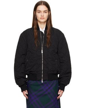 Burberry ブラック キルティング ボンバージャケット