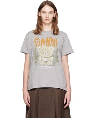 Ganni Forest Teddy T-Shirt - Grey